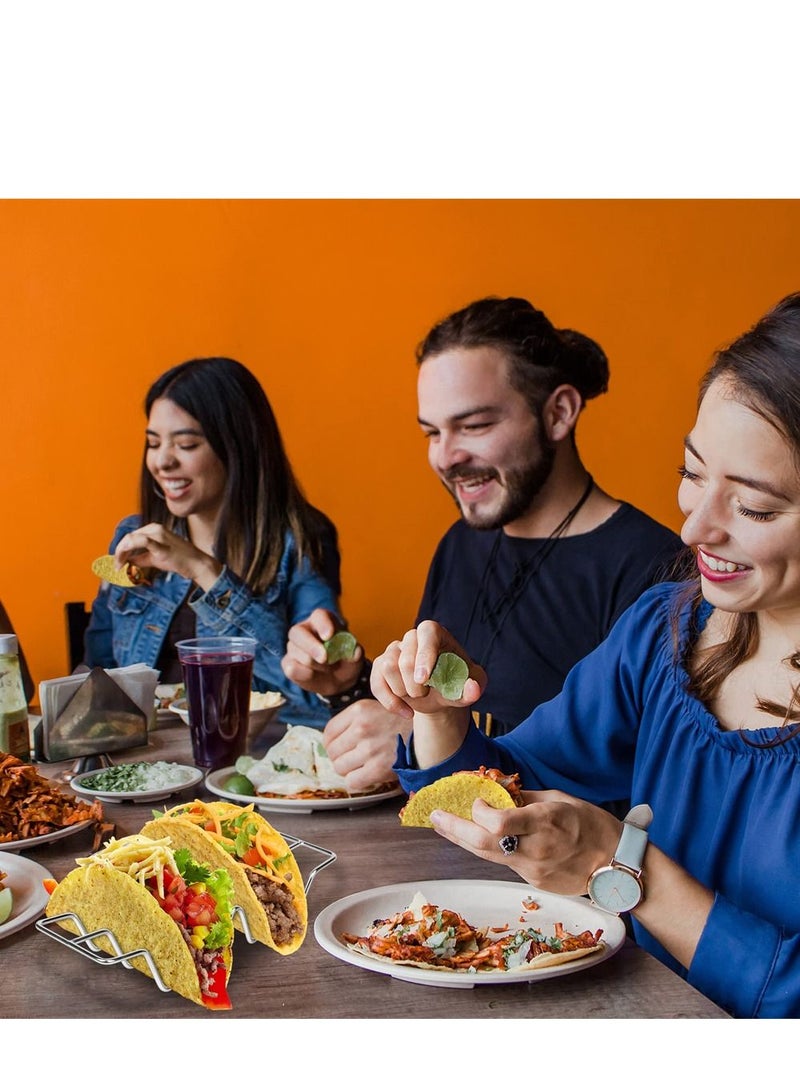SYOSI Taco Holders set of 3, Food Grade Stainless Steel Taco Racks With Handles, Holds 4 Tacos Each, Oven Safe for Baking, Dishwasher and Grill Safe - Image 4