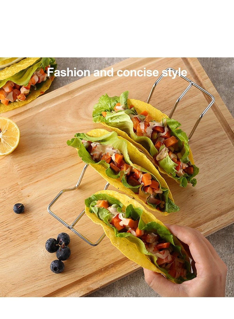 SYOSI Taco Holders set of 3, Food Grade Stainless Steel Taco Racks With Handles, Holds 4 Tacos Each, Oven Safe for Baking, Dishwasher and Grill Safe - Image 5