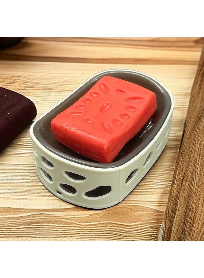 CSM® Soap Case Soap Holder Soap Dish for Bathroom Kitchen Sink - (Set of 2 Pcs, White, Grey, Plastic) - Image 5