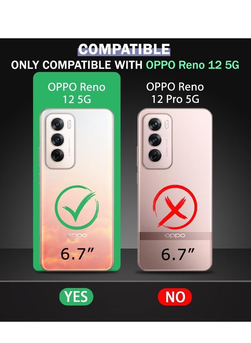 BORTONY OPPO Reno 12 Case Cover Soft Silicone Gel Rubber Case Shockproof Matte Finish Back Cover with Camera Protection Case for OPPO Reno 12 - Image 2