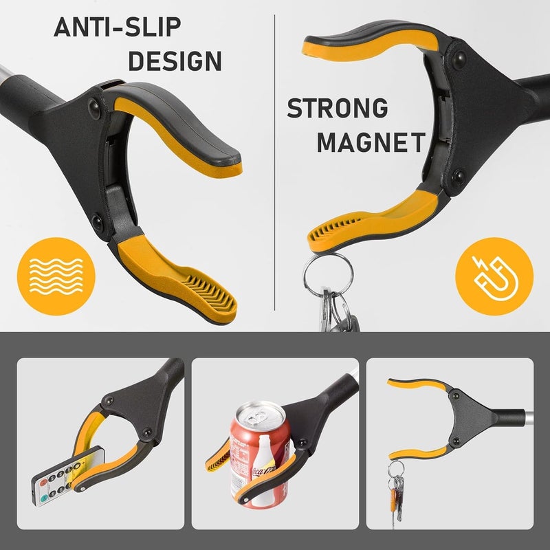 KOWVOWZ 36 Inch Grabber Reacher Tool, Foldable 360° Rotatable Grabber Tool with Magnetic Tip, Lightweight Pick up Grab Tool for Elderly & Disabled Reaching Assist Arm Extension - Image 5