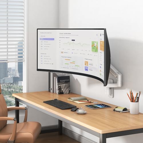 PUTORSEN Ultrawide Monitor Wall Mount - Heavy Duty Monitor Arm for Screen up to 57 inches and 44 lbs with Gas Spring, Full Motion Adjustable, Max VESA 200x200 - Image 3