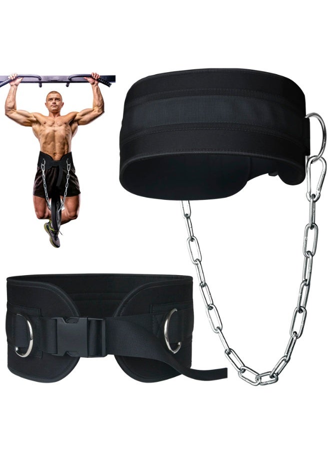 YelaJoy Dip Belt for Weightlifting,  Adjustable Chain, 110 LBS Capacity,  Weight Belt with Chain for Pullup, Weight Lifting Belt,Lifting Belt,Powerlifting Gym Belt for Pull Up, Squats, Powerlifting and Deadlift,Dip Belt, Waist Adjustable,Deadlifts & Added Weight Training  for Men & Women - Image 1