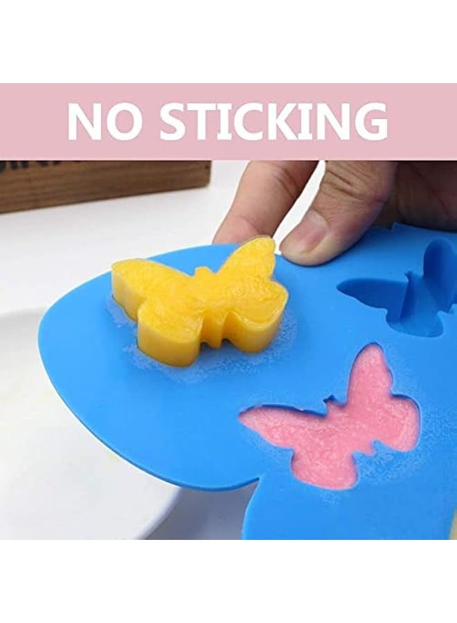 2 Pcs Silicone Butterfly Shape Ice Cube Tray - Wax Melt & Chocolate Candy Baking Molds, Non-Stick - Image 4