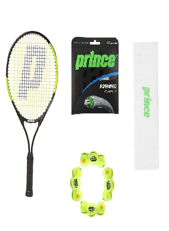 Prince Tennis Racket Aluminium Thunder 26 ,Prince-Stage 2-Orange-Std Tennis Ball 1 Doz With String Premier Control 16Andhead Band White Green - Image 2