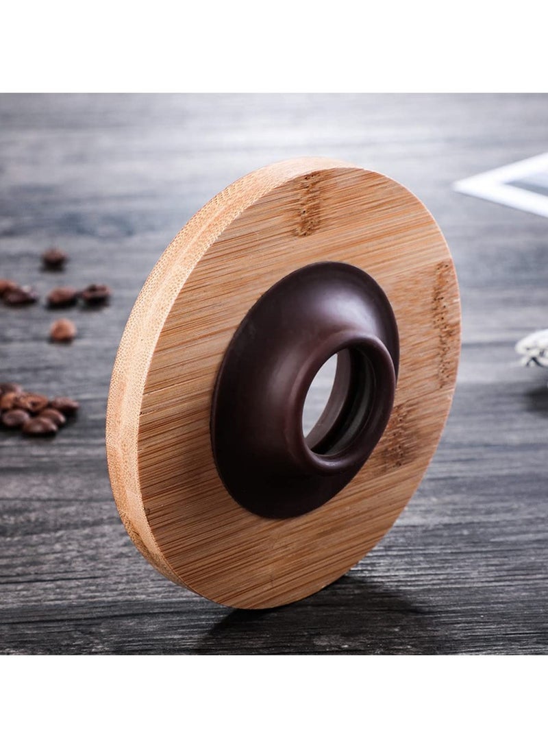 بي إيان فلتر قطرة القهوة الزجاجية / فلتر - زجاج على شكل مخروط صب فلتر قطرة القهوة مع إطار الخيزران 1-4 كوب قطرة آلة القهوة القمع الملحقات مناسبة للاستخدام المنزلي والمكتب - Image 4