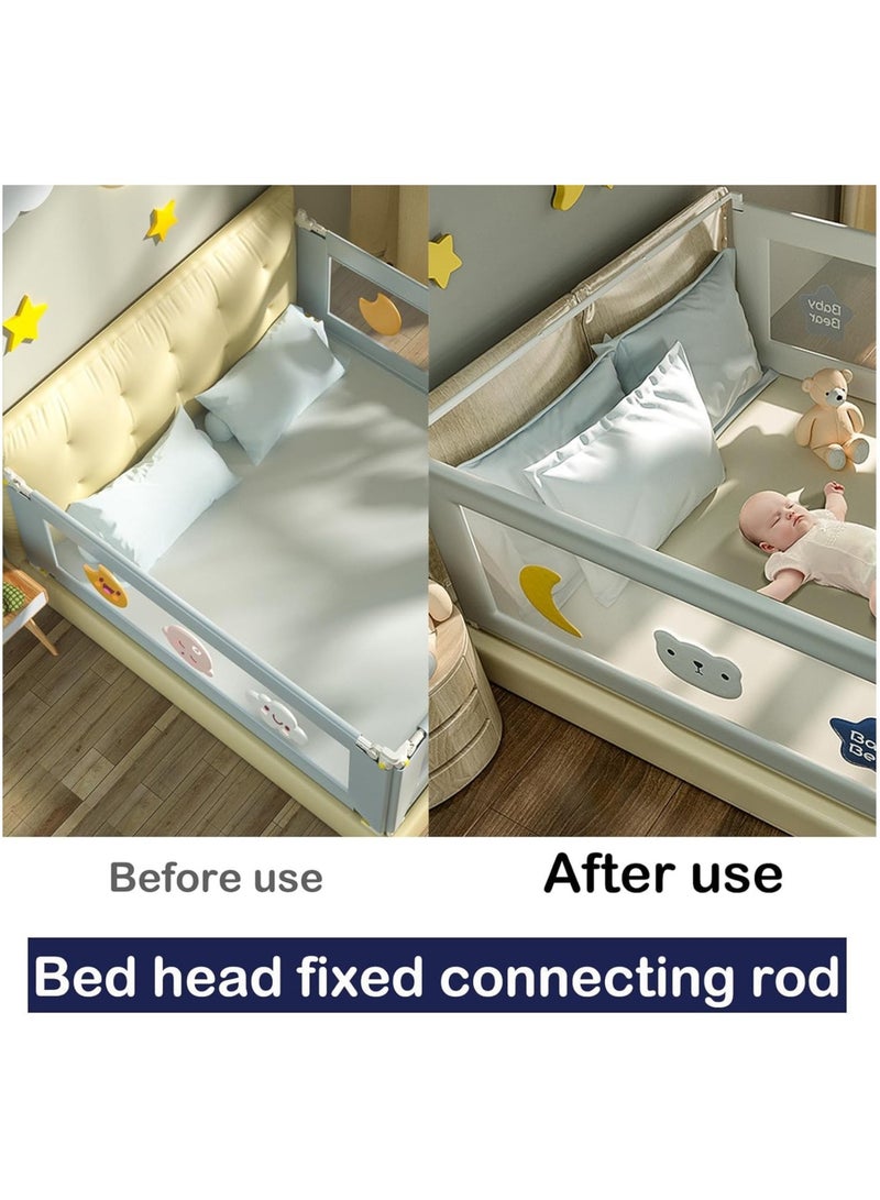 Bed Guardrail Fixed Baby Bed Board Stainless Steel for Toddlers Bed Guard Rails Baby Bed Rail Guard Infants Safety Bed Guardrail, Universal Baby Rail Bed Guardrail - Image 3