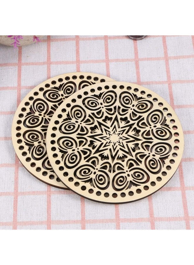 klarako 2pcs DIY Knitting Crochet Wooden Bag Bottom Shaper Handbag Purse Base Shaper Style 2 