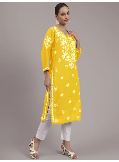 Alaya Hand Embroidered Chikankari Modal Kurta-AL4059