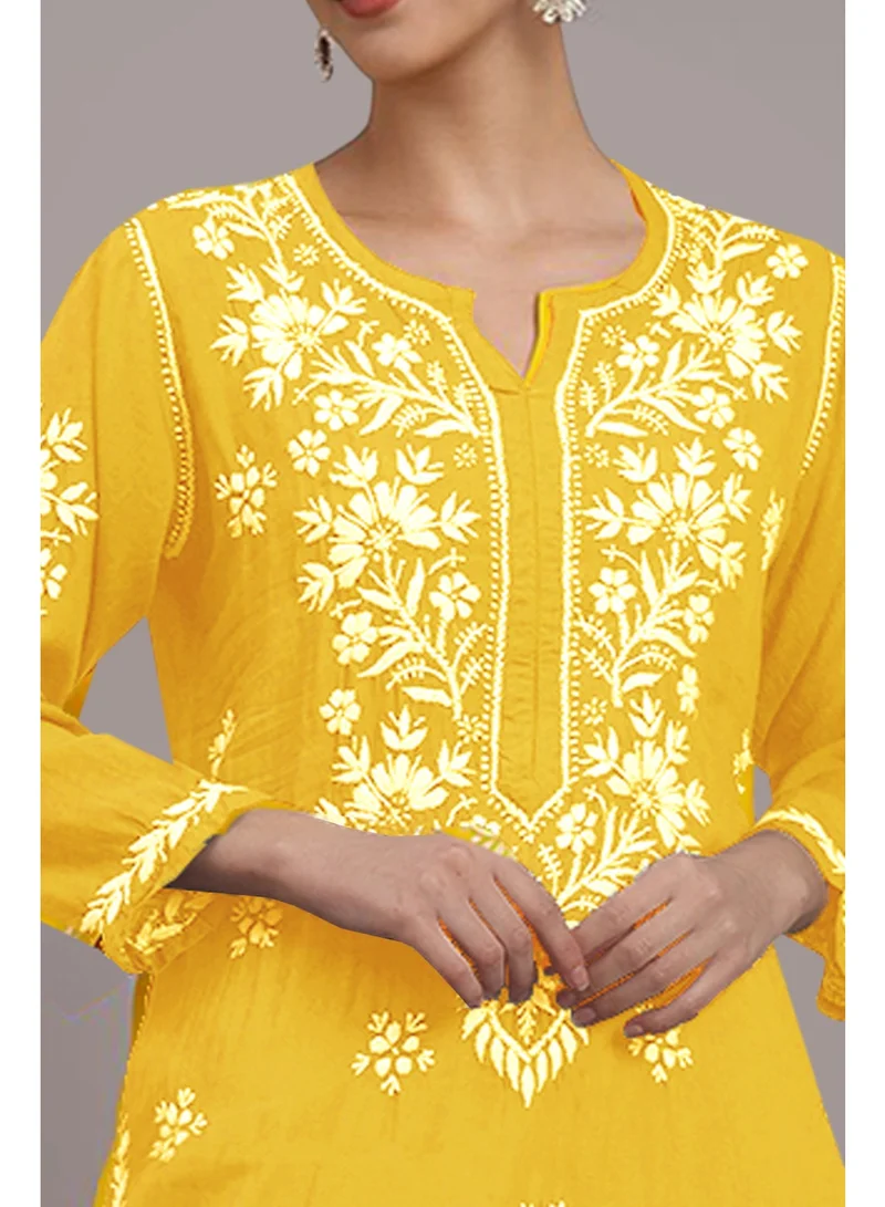 Alaya Hand Embroidered Chikankari Modal Kurta-AL4059