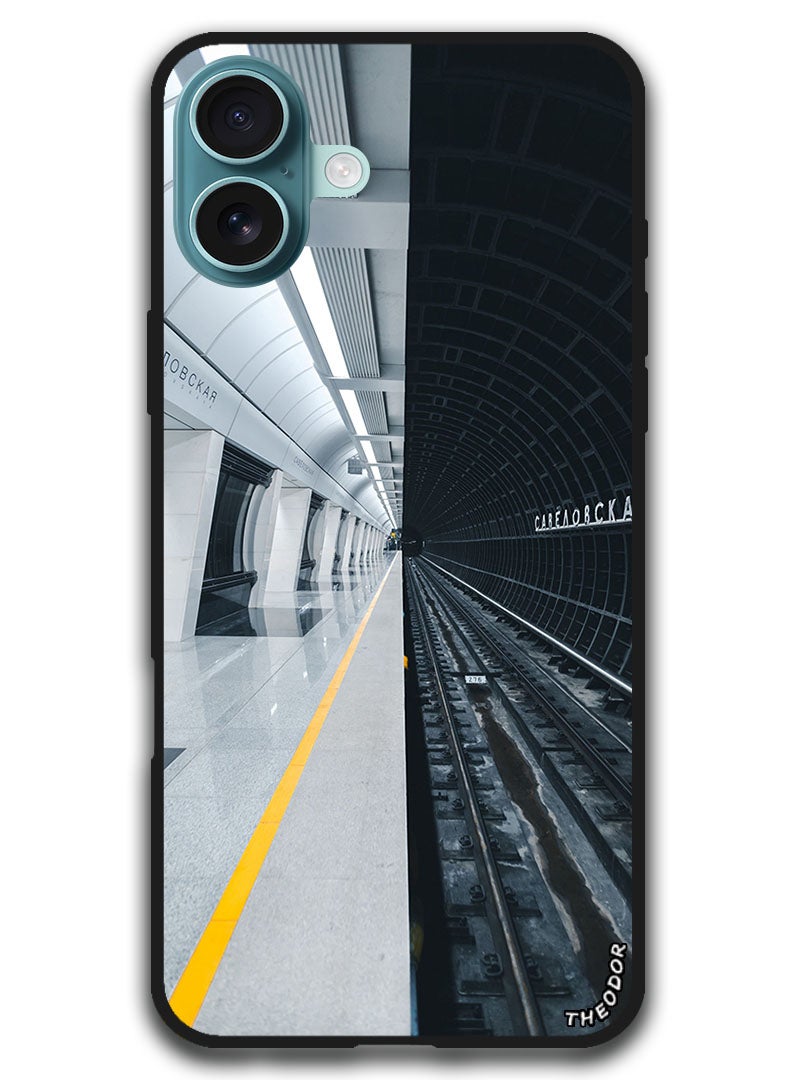 Theodor Protective Case Anti Scratch Shock Proof Bumper Cover For iPhone 16 (6.1)-inch subway_station_tunnel - Image 1