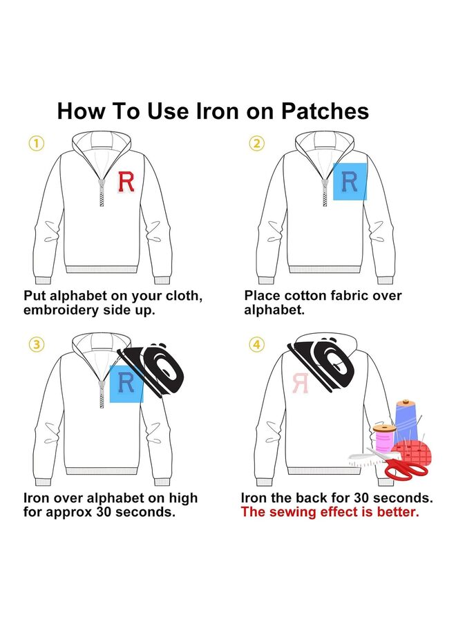 110 Pcs Iron on Letters, Alphabet Patches, Decorate Repair Letter Patches for Clothing Shirts Jackets Hats Jeans Shoes Bags - Image 2