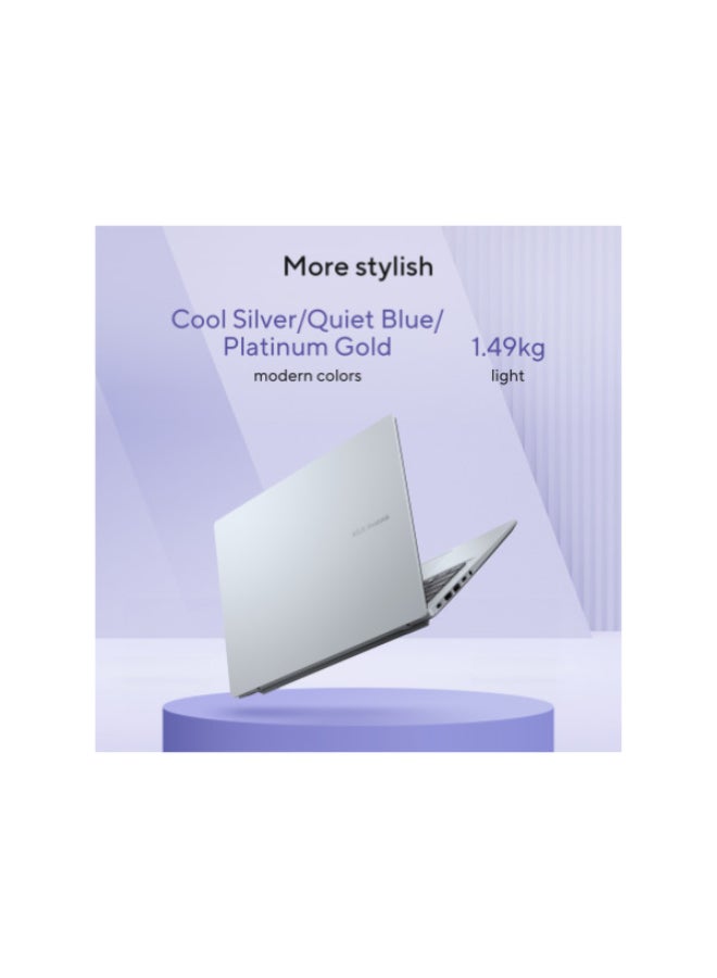Vivobook 14 Snapdragon X X1 26 100 Processor, 16 GB RAM, 1TB SSD, 14" WUXGA Display, Windows 11 Home, English & Arabic Keyboard, Platinum Gold, 1 Year Warranty | X1407QA-LY046W Platinum Gold