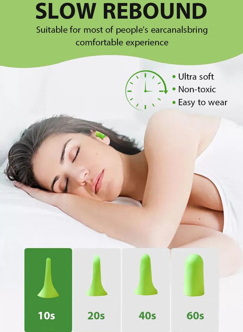 DPTER 120 PCS Ultra Soft Foam Ear Plugs for Sleeping, 36dB Sound Blocking Noise Cancelling Ear Plugs for Snoring/Working/Studying/Side Sleeper, Slow Rebound, Green - Image 4