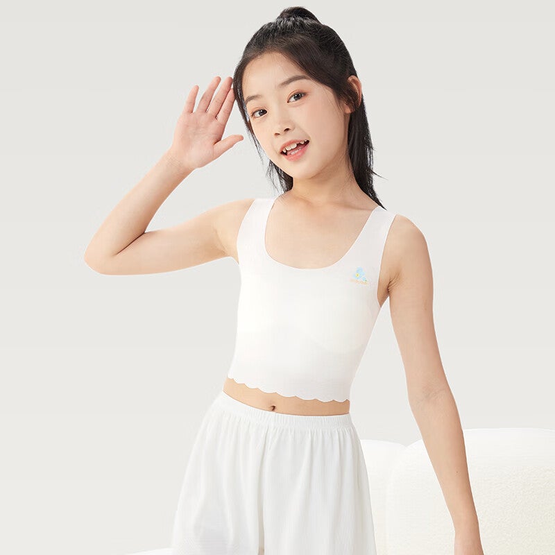 JD Jing Zao Jiusuiban Girls' Training Bra for Puberty, Thin Modal Camisole for 8-10 Year Old Girls, Mid-Length Invisible Vest - Image 5