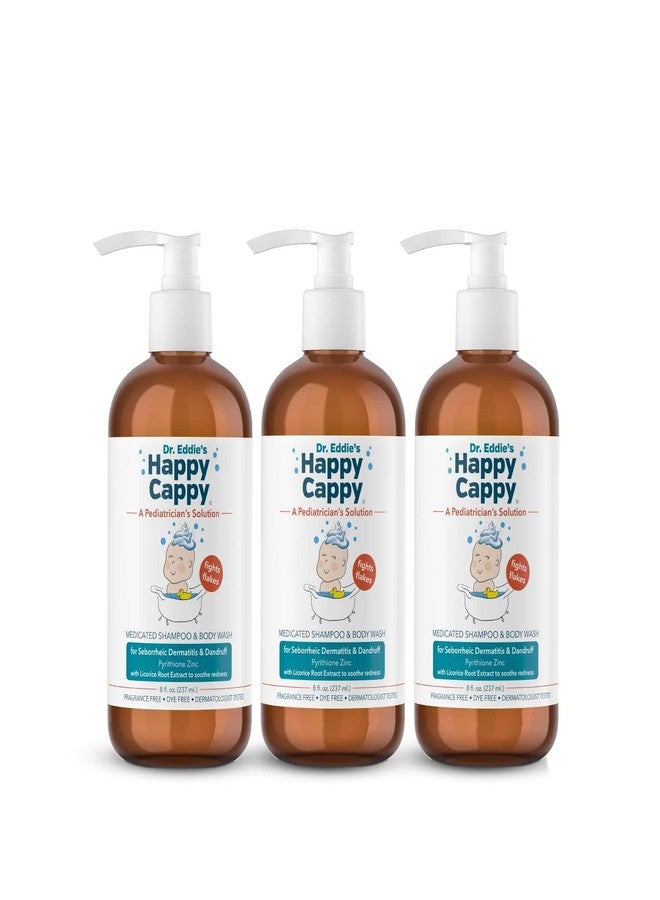 Happy Cappy Dr. Eddie’s Medicated Shampoo and Body Wash- Baby Dandruff Shampoo, Helps Cradle Cap and Seborrheic Dermatitis, Reduces Redness, Dermatologist Tested, Fragrance-Free- 8 Fl Oz (Pack of 3) - Image 1