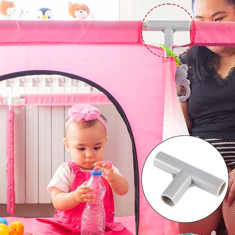 XIHIRCD 2pcs Baby Playpen Parts TShaped Joint Baby Playpen Replacement Parts T Connector 07in in Inner Diameter 3Way Baby Playpen Accessories for Baby Play Yard - Image 4