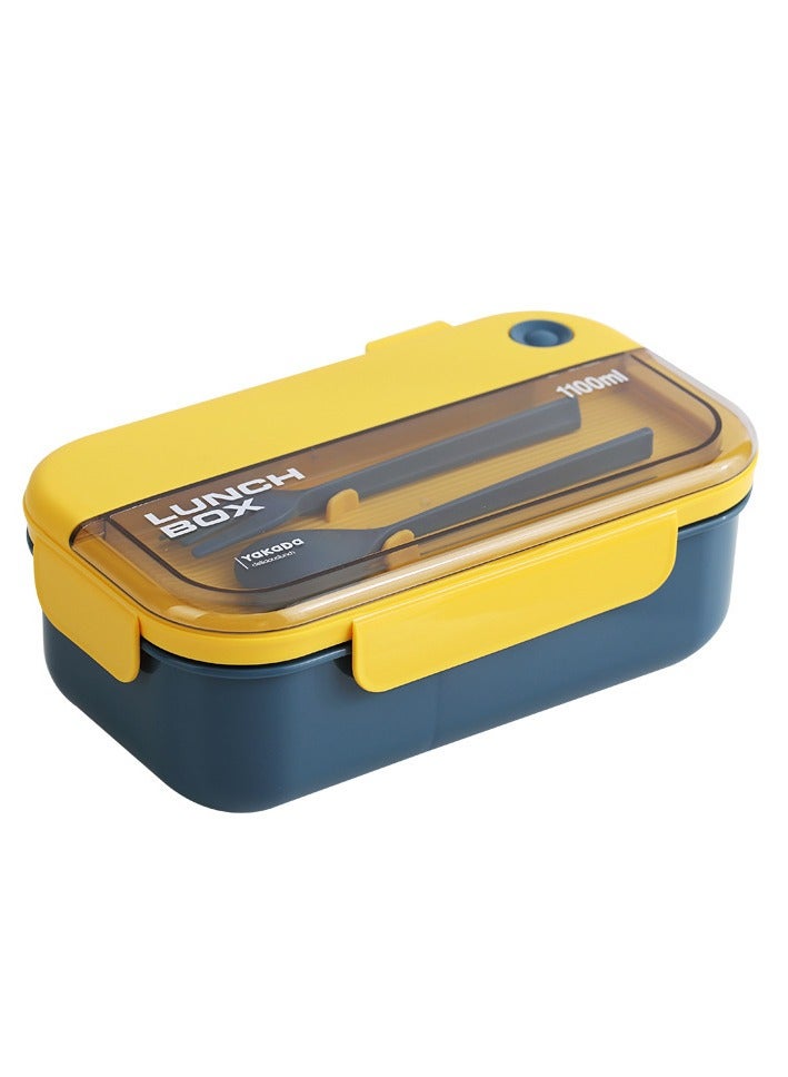 1100ml Portable Microwaveable Lunch Box, Food Container Bento Boxes Lunchbox with Cutlery  - Image 1