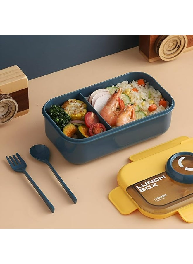 1100ml Portable Microwaveable Lunch Box, Food Container Bento Boxes Lunchbox with Cutlery  - Image 4