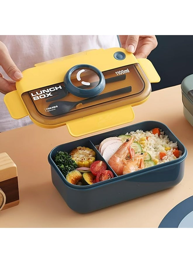 1100ml Portable Microwaveable Lunch Box, Food Container Bento Boxes Lunchbox with Cutlery  - Image 5