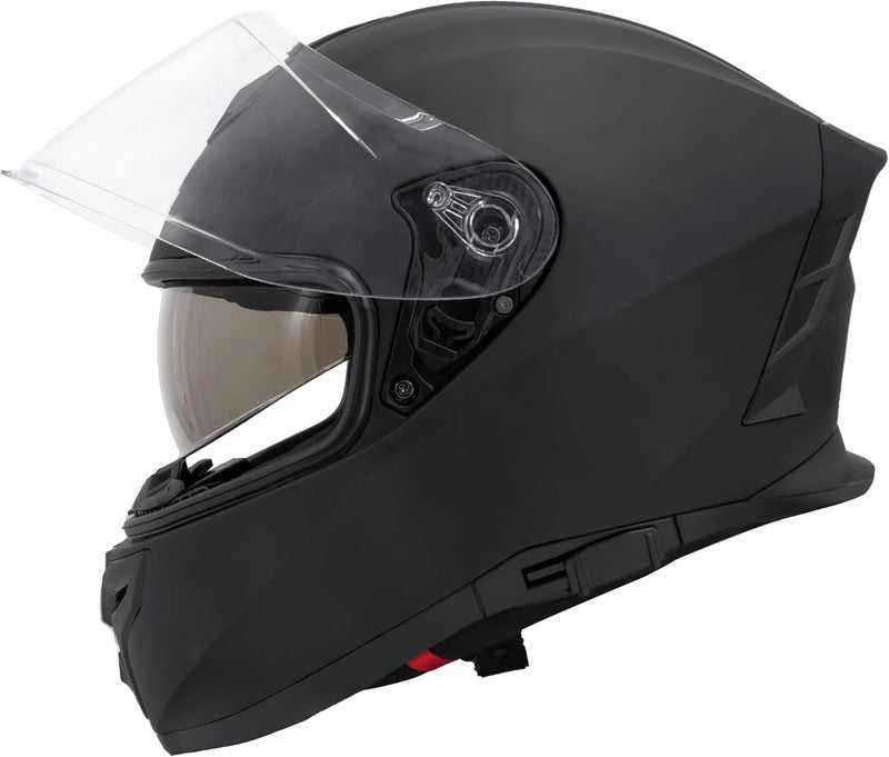 Zorax Hunter Double Visor Full Face Motorcycle Helmet - Matt Black - Image 1