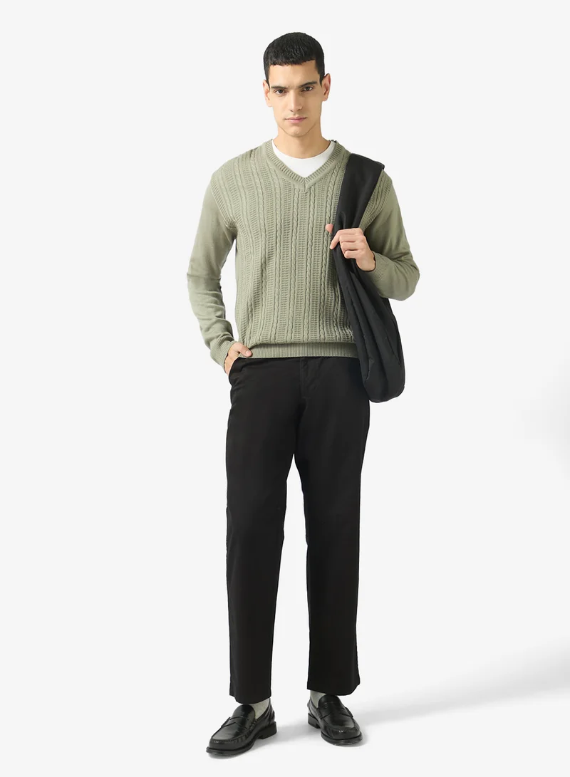 Robert Wood Casual V Neck Pullover Sweater