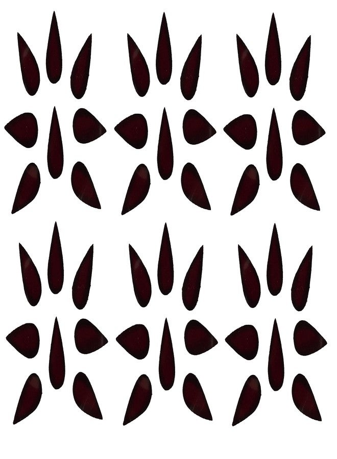 VAMA Fashions 12mm Tear Drop Premium Velvet Tilak Shape Forehead Sticker Sketch Dark Maroon Kumkum Sindoor Bindi for Women & Girls - Image 2