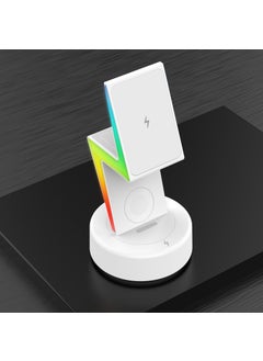 Three-in-one wireless charger Watch Bluetooth headset cross-border Lightning iPhone Apple Special magnetic charging White