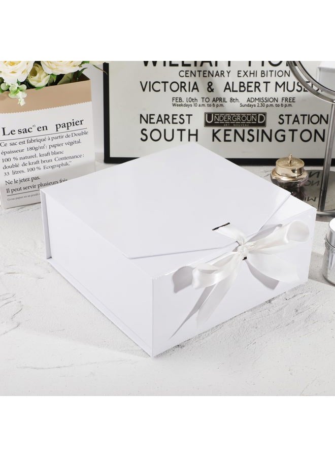 OEMVALATY 6-Pack Gift Boxes,9.5x6x3 Inch Magnetic Gift Boxes with Lids for Presents,White with Ribbon, Bridesmaid Proposal Box for Wedding, Storage, Birthday - Image 2