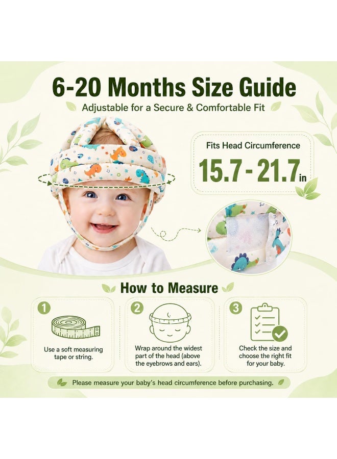 كامش واقي سقوط الطفل، خوذة أمان الطفل للزحف والمشي، واقي رأس الطفل للأولاد والبنات (مناسب للأعمار من 6 إلى 20 شهرًا) - Image 3