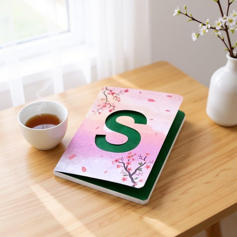 CRAFTOPIX Initial Alphabet S Lasercut Soft Bound Diary Notebook | B6 Size 6" x 4.9" Undated 192 Pages, 80 GSM | Perfect Binding Diary for Office usage, Personal usage, Journal and Personalised gift - Image 2