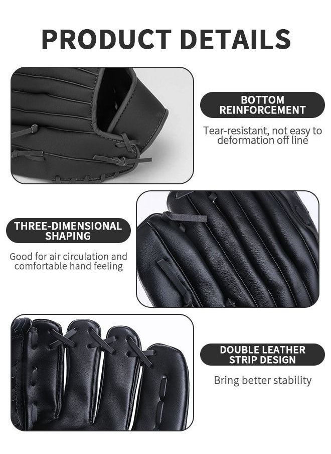 GROIC 25" Baseball Bat Set Glove & Baseballs, Alloy Steel 25" Training Bat Softball Bat, Durable Adult Handed Softball Fielding Glove with Balls, Outdoor Sports Training Practice Equipment  - Image 3