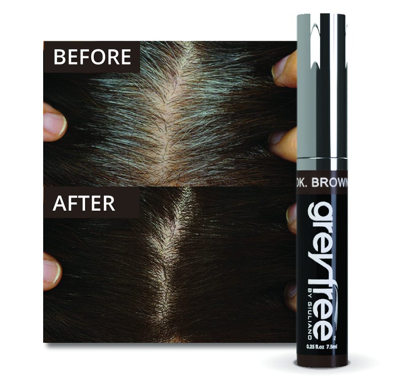Greyfree Root Touch-Up Hair Mascara Temporary Gray Roots Concealer (DARK BROWN) - Image 5