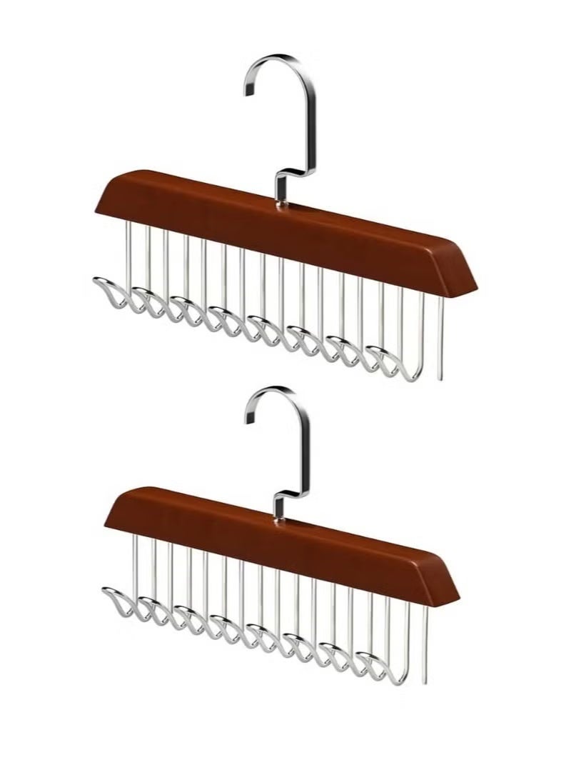 عدد 2 قطع شماعة ومنظم ملابس دولاب الهوك الذكية بـ 8 هوك لتنظيم الطرح والملابس الداخلية النسائية وجرافتة رابطة العنق الرجالي - شماعة ومنظم دولاب ب 8 خطافات تعليق - تنظيم الملابس وتوفير المساحة مع هذه القطعة المميزة؛ مثالية لتنظيم البناطيل والأوشحة والبراهين بشكل سلس وسهل - منظم ملابس متعدد الخطافات - 8 خطافات من الستانلس ستيل - موفر للمساحة وتصميم ذكي - مثالي للسراويل والأوشحة - Image 1