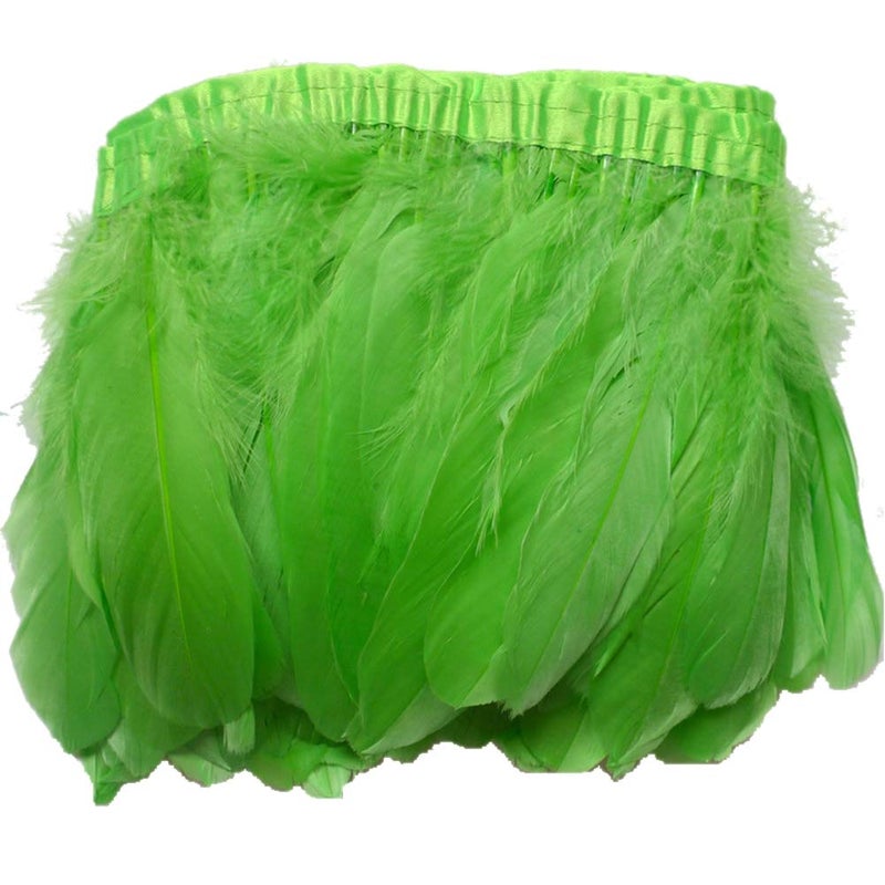 Sowder Lime Green Duck Goose Feather Trim Fringe 2 Yards - Image 5