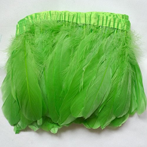 Sowder Lime Green Duck Goose Feather Trim Fringe 2 Yards - Image 4