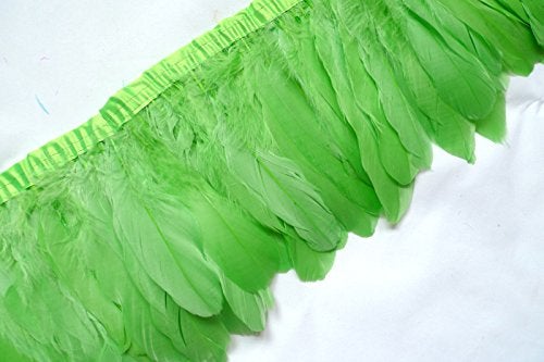 Sowder Lime Green Duck Goose Feather Trim Fringe 2 Yards - Image 3