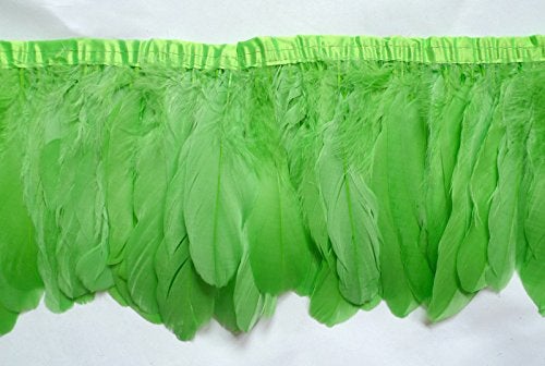Sowder Lime Green Duck Goose Feather Trim Fringe 2 Yards - Image 2