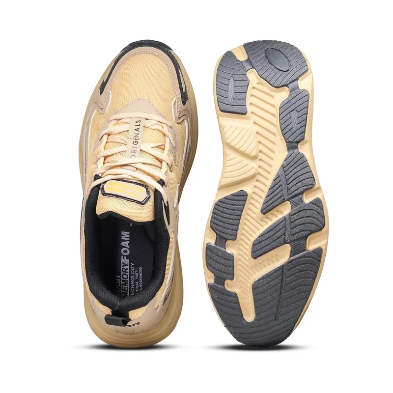 Asian Beige Black Sports Shoes for Men and Boys