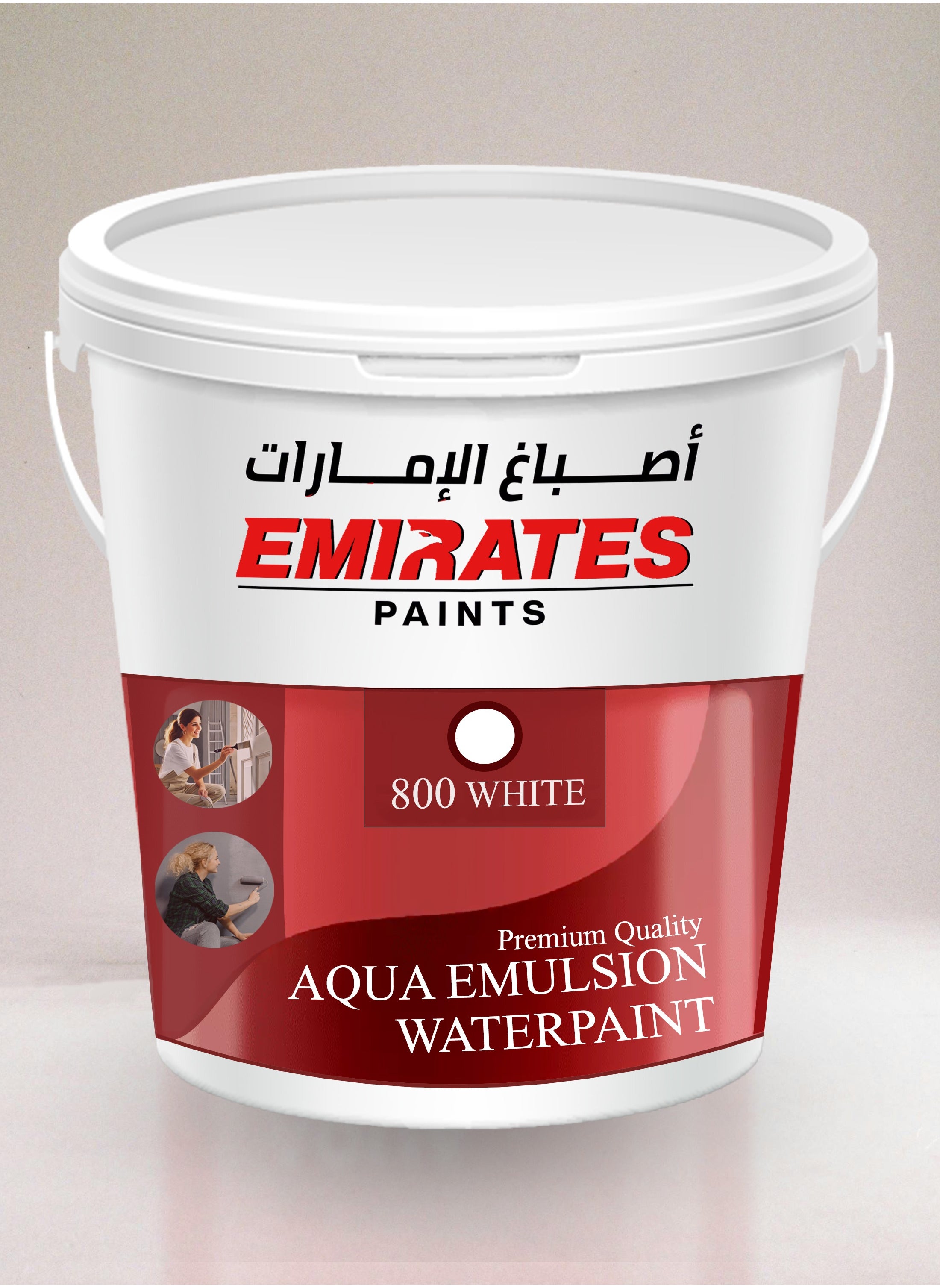 Hassan Premium 800 White Aqua Emulsion Wall Paint - Smooth & Flat Finish for Interior Walls 