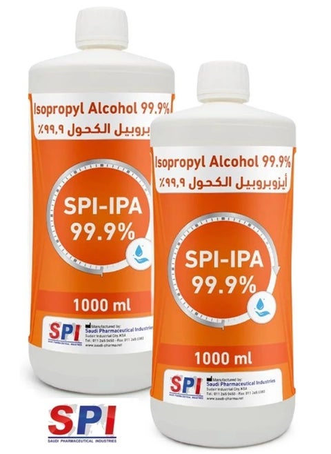 2 bottle of Medical Pure Isopropyl Alcohol SPI-IPA 99.9% 1L (ISO)