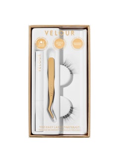 Velour Lashes Velour Too Easy Lash Starter Kit, Unique Gift Idea for Women, Eyelash Extension Kit for Beginners, Weddings, & Holidays, Eyelash Kit Includes Glue Pen + Applicator + Lash Cluster (Half Lashes) 