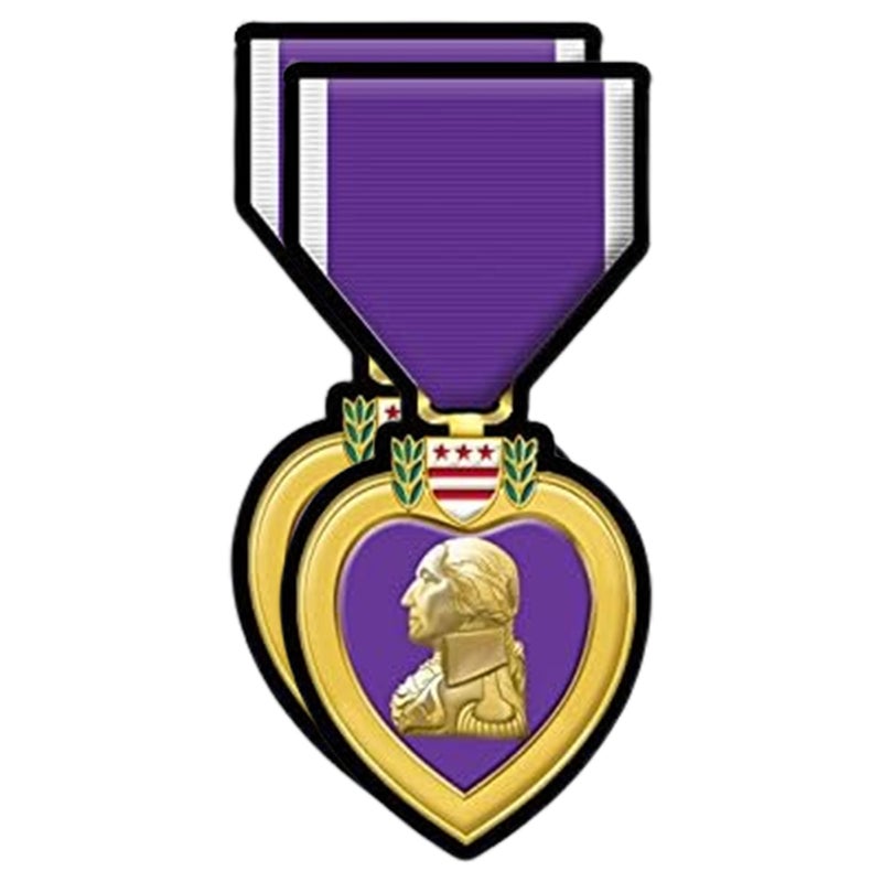 eDesign 2Pack Purple Heart Medal Vinyl Sticker Purple Heart Decal 4 Inches Military Decals for Vehicles Car Truck SUV Van Window Bumper Wall Laptop Tablet Cup Tumbler and Any Smooth Surface - Image 3