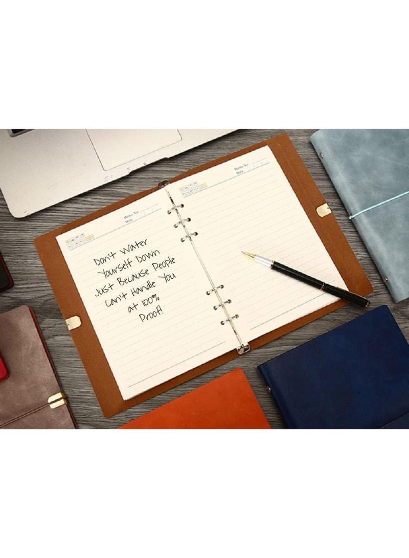  طائرة ورقية دفتر ملاحظات ترافيلرز، دفتر ملاحظات جلدي A5 بحلقة مرنة قابل لاعادة الملء مع 96 ورقة/192 صفحة، غلاف ايه 5 6 حلقات، غطاء من الجلد الصناعي النباتي (بني، 5.6 انش × 8.2 انش) - Image 5