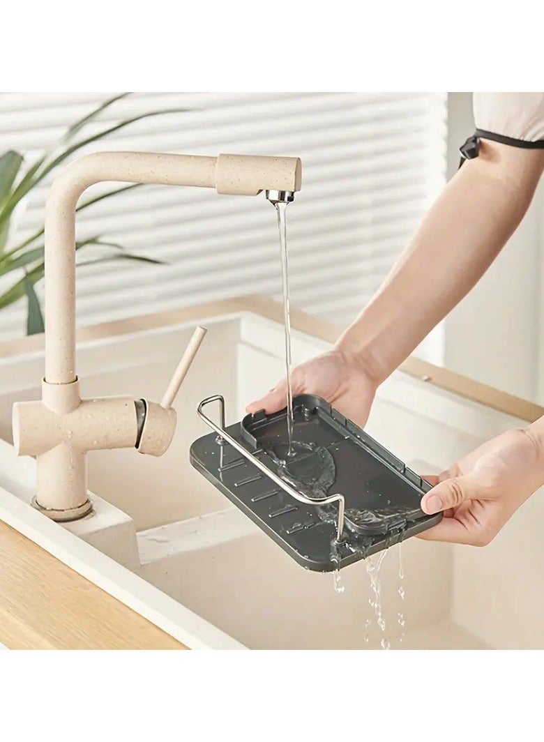 Stainless spoon tray And dish soap dispenser With sponge holder - Image 3