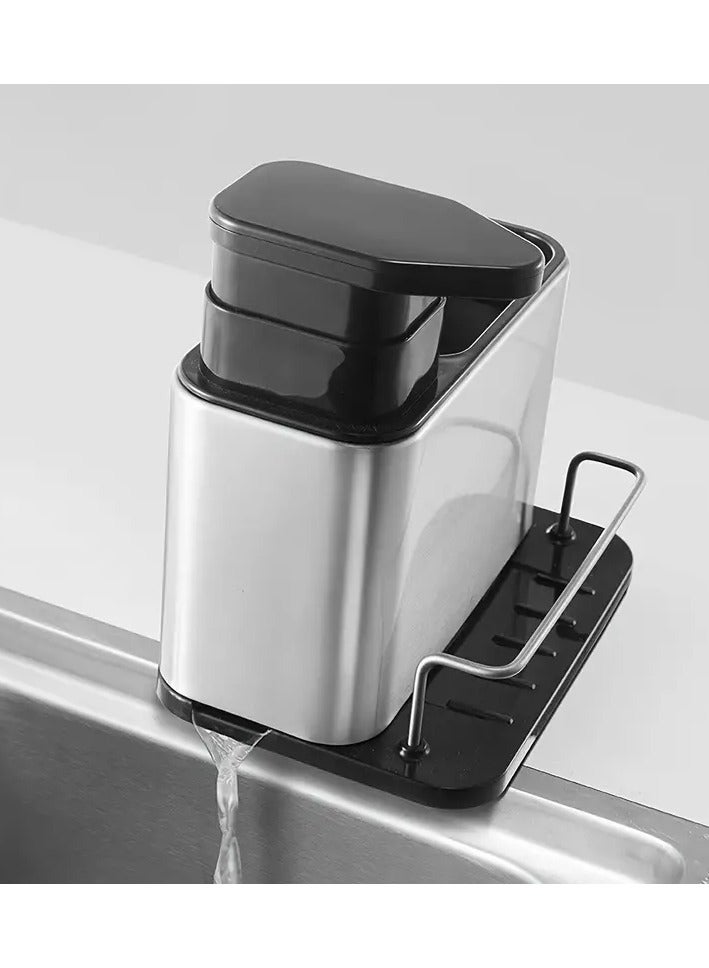 Stainless spoon tray And dish soap dispenser With sponge holder - Image 5