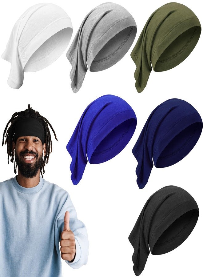SATINIOR 6 Pcs Spandex Dreadlock Cap Dreadlock Tube Bands Unisex Men Women Elastic Hair Dreads Head Wraps Headbands for Dreads Accessories, 6 Colors - Image 1