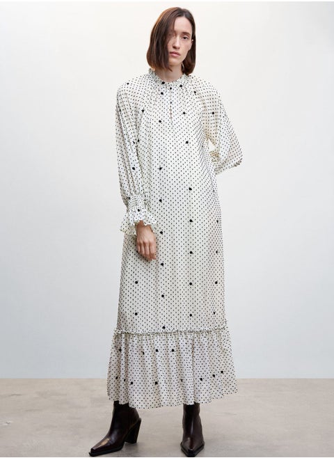 Printed Ruffle Hem Dress