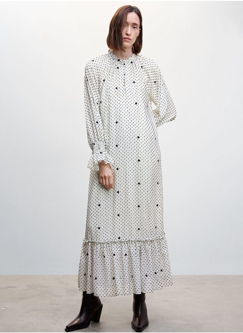 MANGO - Printed Ruffle Hem Dress - Image 1