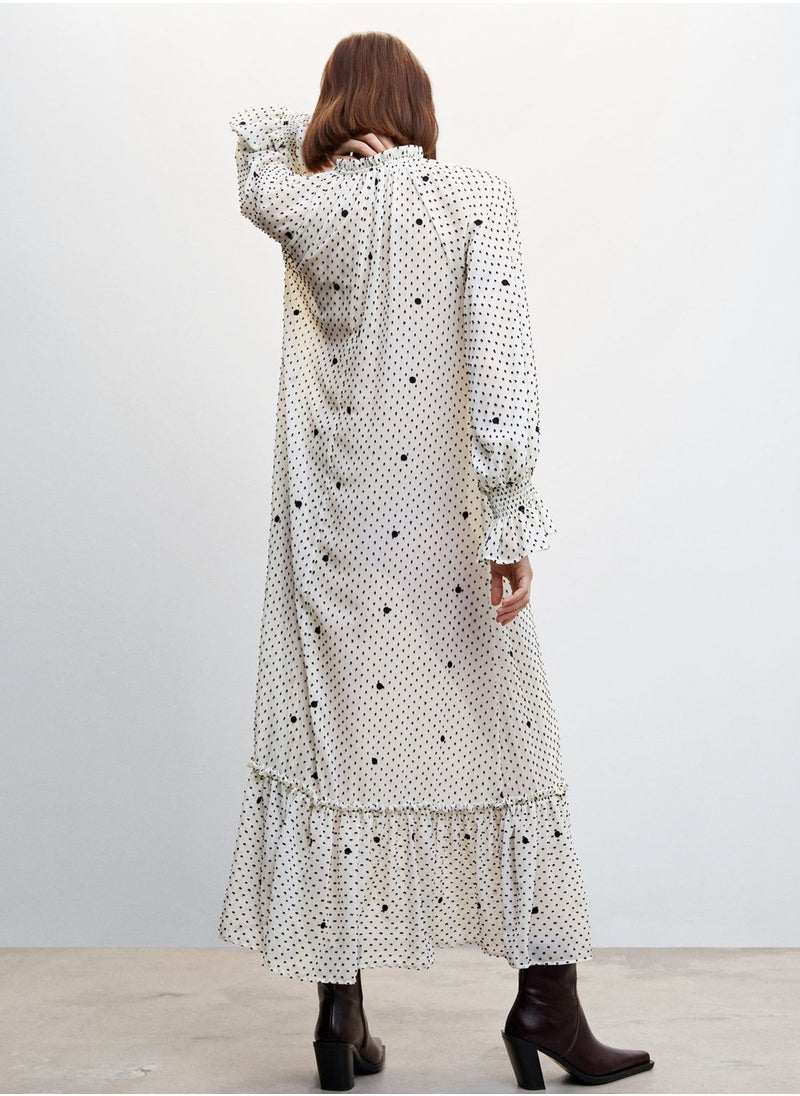 MANGO - Printed Ruffle Hem Dress - Image 1